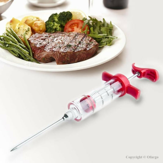 Meat Injector Syringe for BBQ Grill Premium Portable Turkey Injector kit for Smoker Marinades Injectors for Meats