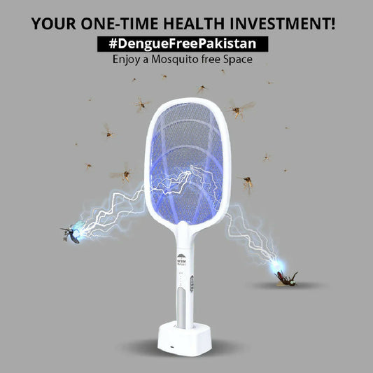 2 in 1 Rechargeable Electronic Mosquito Bat Racket Insect Killer Lamp