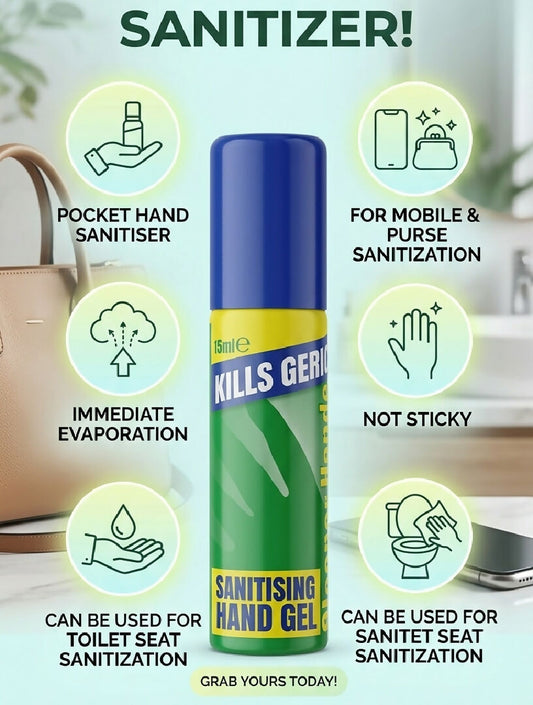 Pocket Hand Sanitizer Spray 15ml Kills Germs Instant Dry Non Sticky