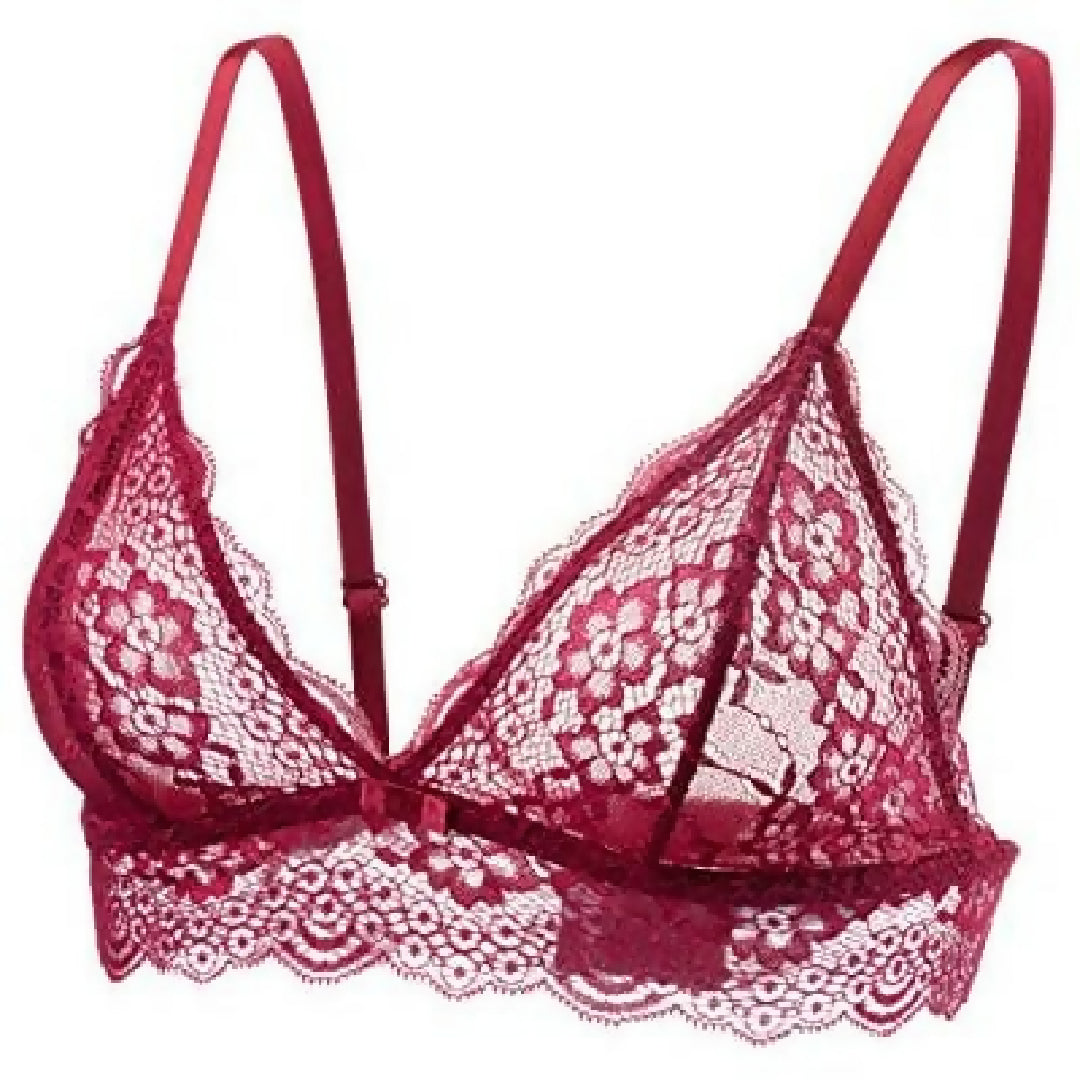 Posheeda Elegance Lace Bralette Soft Floral Lace Wireless Bra for Everyday Comfort and Style