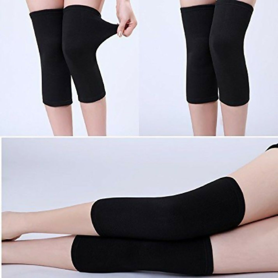 Unisex Wool Knee Length Leg Warmers Plain Black Comfortable Stylish Winter Wear Easy to Wear Without Belt 1 Pair