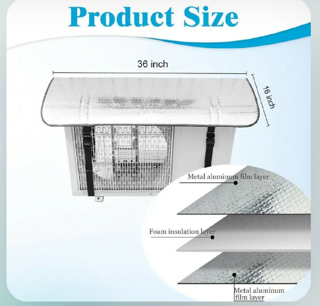 Waterproof Heat resistant Aluminum Foil AC Outdoor Unit Cover Pack of 2