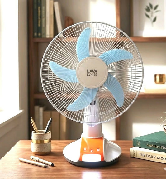 LAVA 457 RECHARGEABLE Blue and White colour FAN 1 Piece