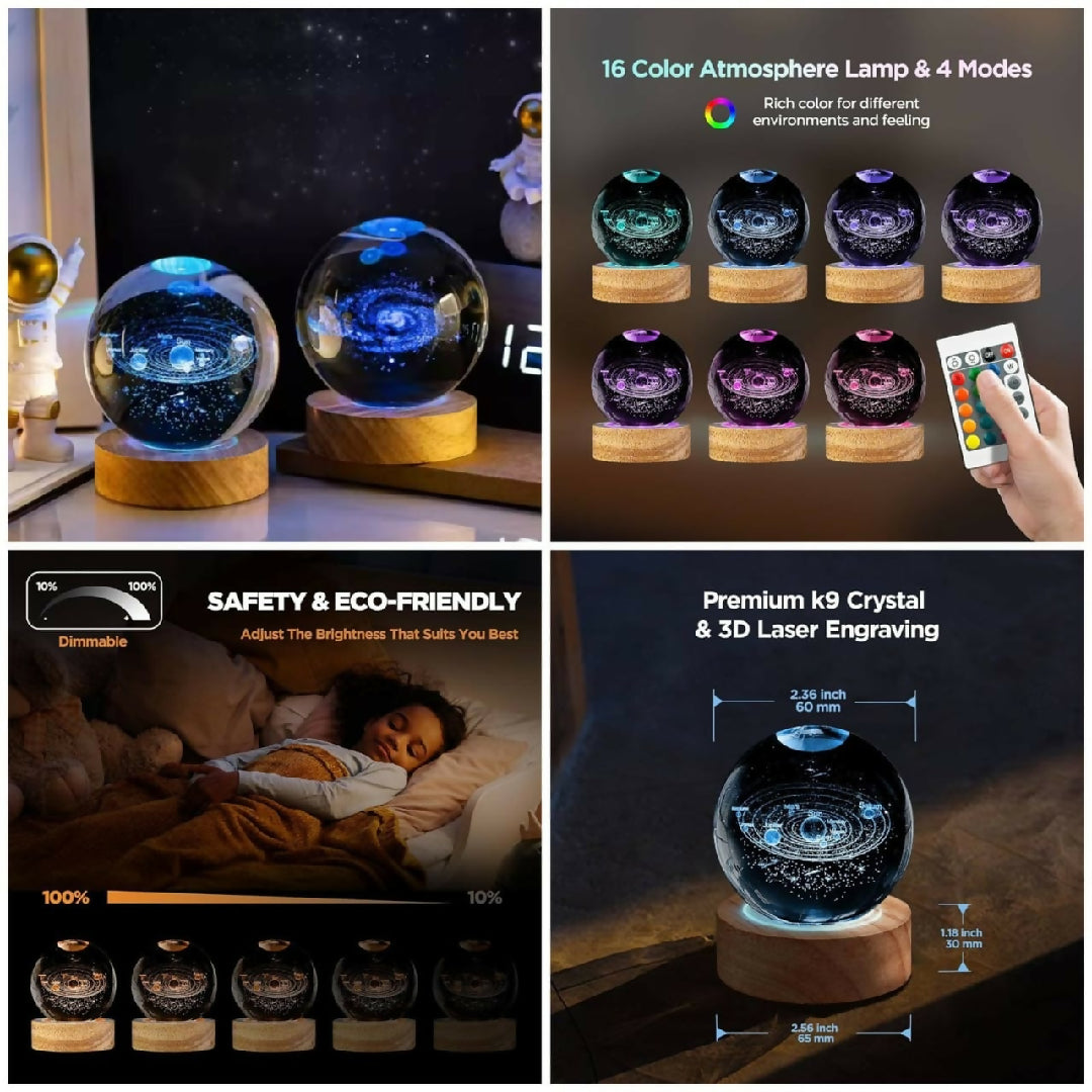 16 Colors Crystal Ball Lamp Color Changing With Remote