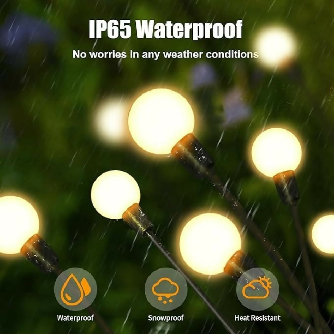 Garden Lights New Upgraded Solar Powered Firefly Lights Outdoor Waterproof Vibrant Decorative Lighting for Home Garden Warm Light