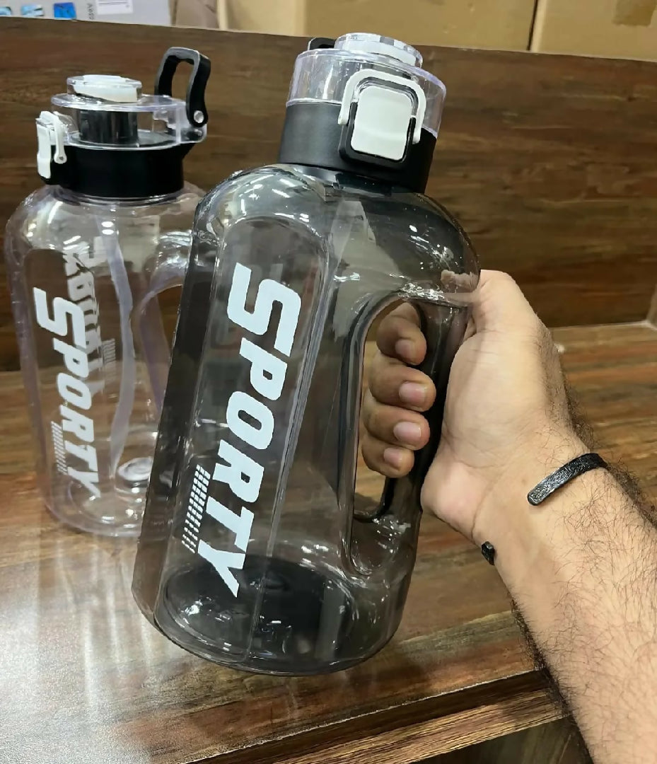 Sporty Water Bottle BPA Free Premium Quality with Time Marker 1L Large Sports Water Bottle with Handle Leak Proof for Fitness Gym Outdoor Travel Daily Use