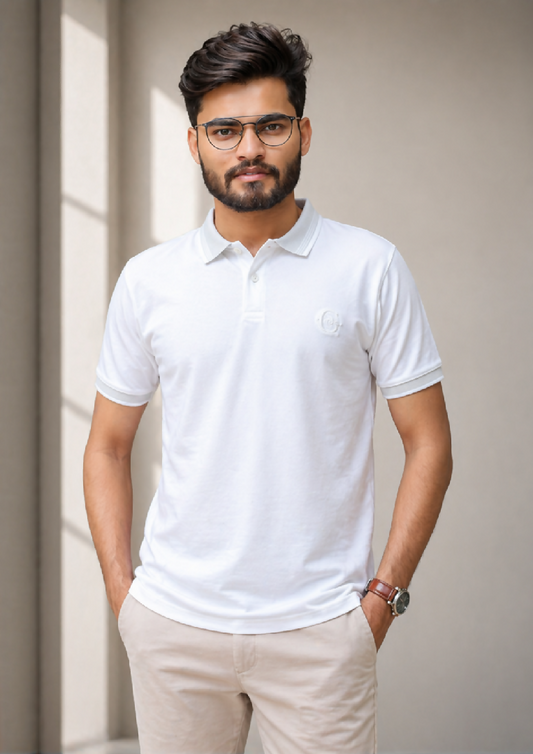 GLO-110 Classic White Polo