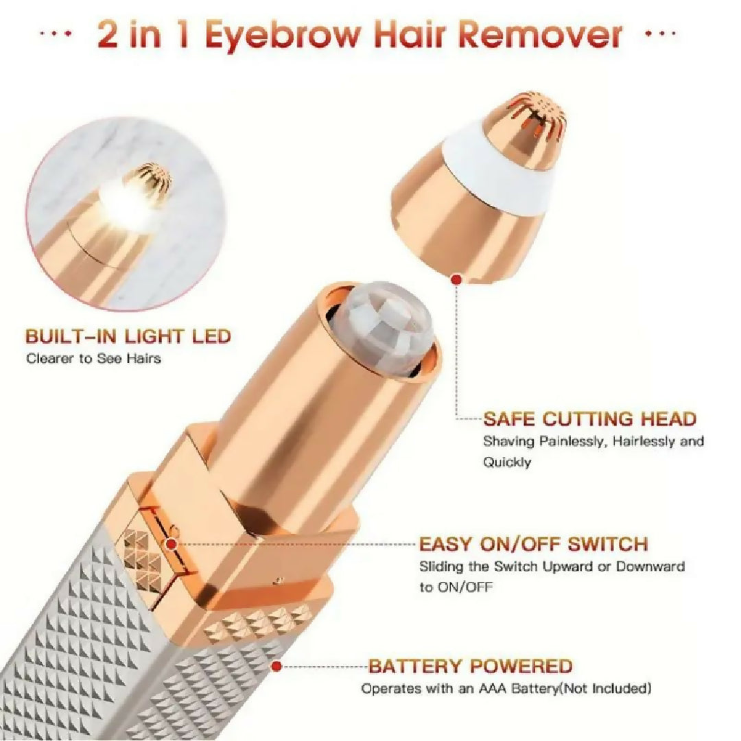 Rechargeable 2 In 1 Hair Remover Trimmer For Women Electric Flawless Facial Machine Razor Painless
