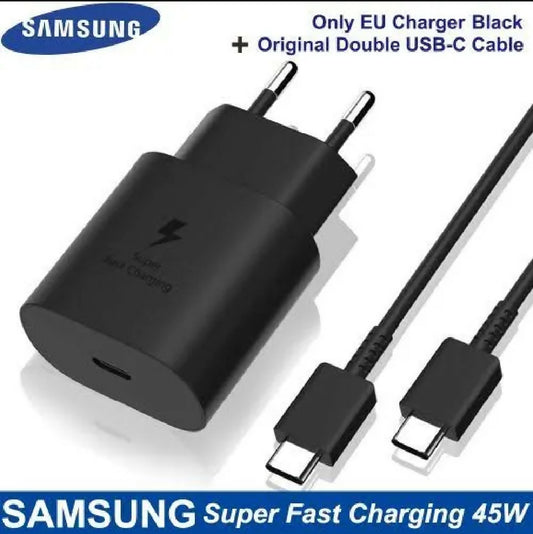 Samsung 45w Super fast Charger With Type c to C cable Complete Charger Set