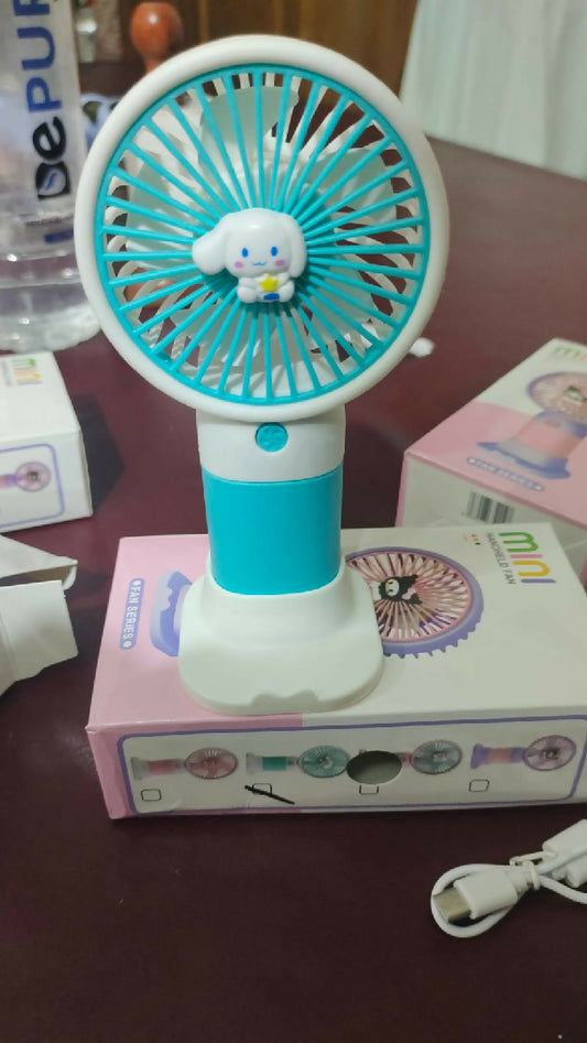 Mini Rechargeable Fan White and Green 1 piece
