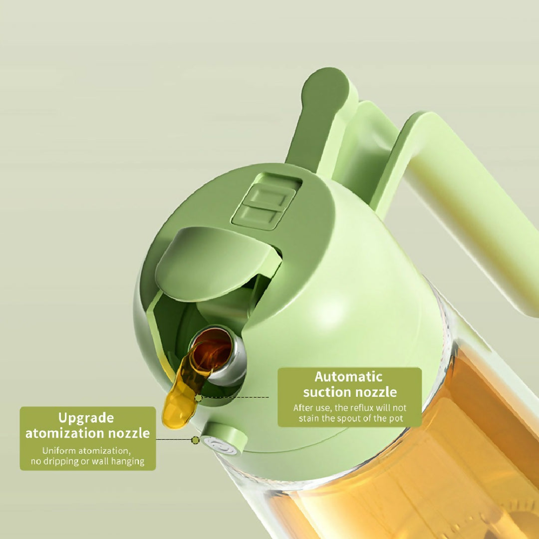 2-in-1 Oil Sprayer Bottle for Kitchen - Spray - Pour Dispenser for Cooking Baking and BBQ