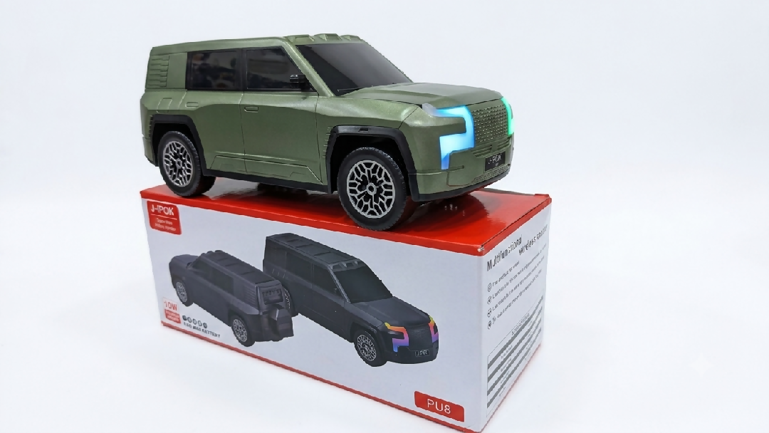 J iPOK PU8 Wireless SUV Car Speaker 10W Super Bass And Multi Color LED Lights