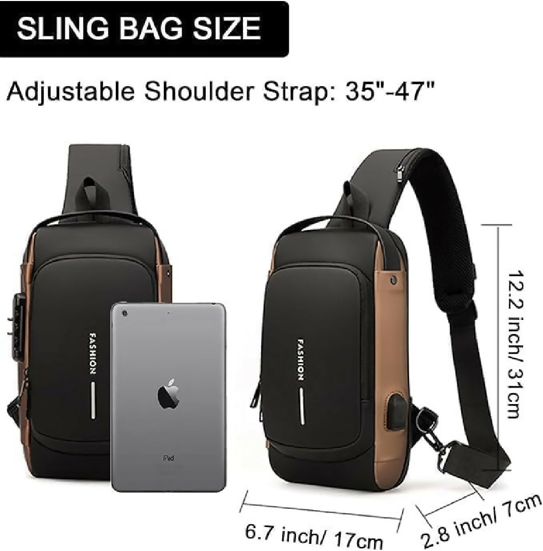 Chest Bag Multifunction Crossbody Sport Running Travel Sling Pack Anti theft USB Charge Shoulder Messenger Pack Luxury Brand Men