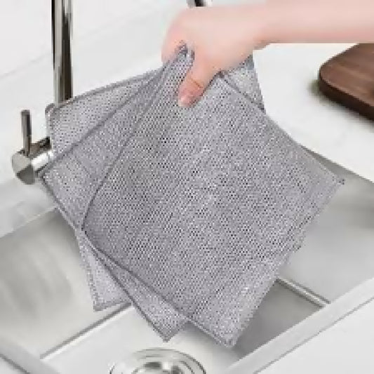 Dish Washing Cleaning Cloth Wire Dish Washing Rugs For Kitchen Dishes Dish Scrubber Kitchen Cleaning Cloth Metal Silver