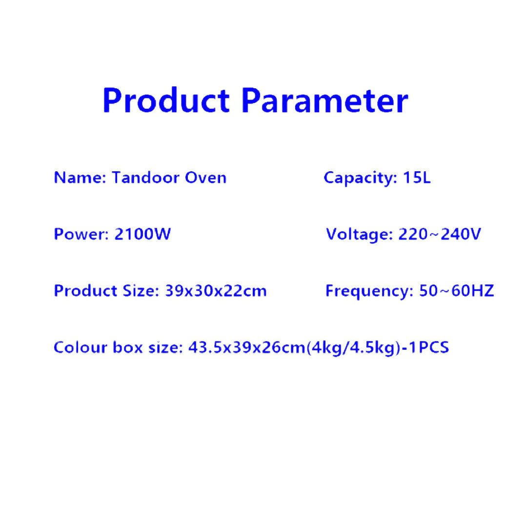 Electric Tandoor Oven 2100W 15L