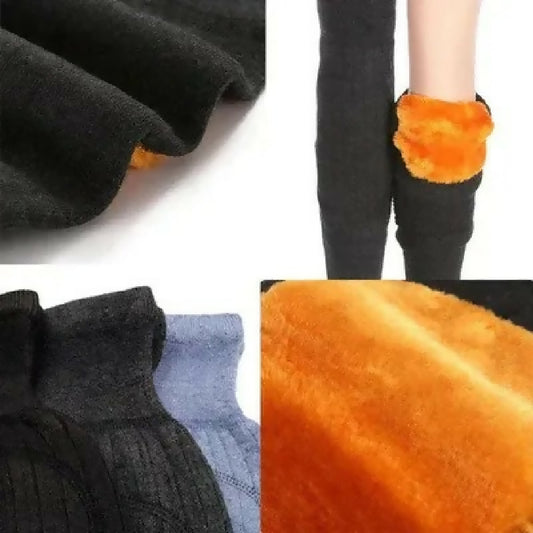 1 Pair Thermal Knee Warmers - Winter Warm Knee Protector for Men and Women - Soft Stretchable and Comfortable Knee Support