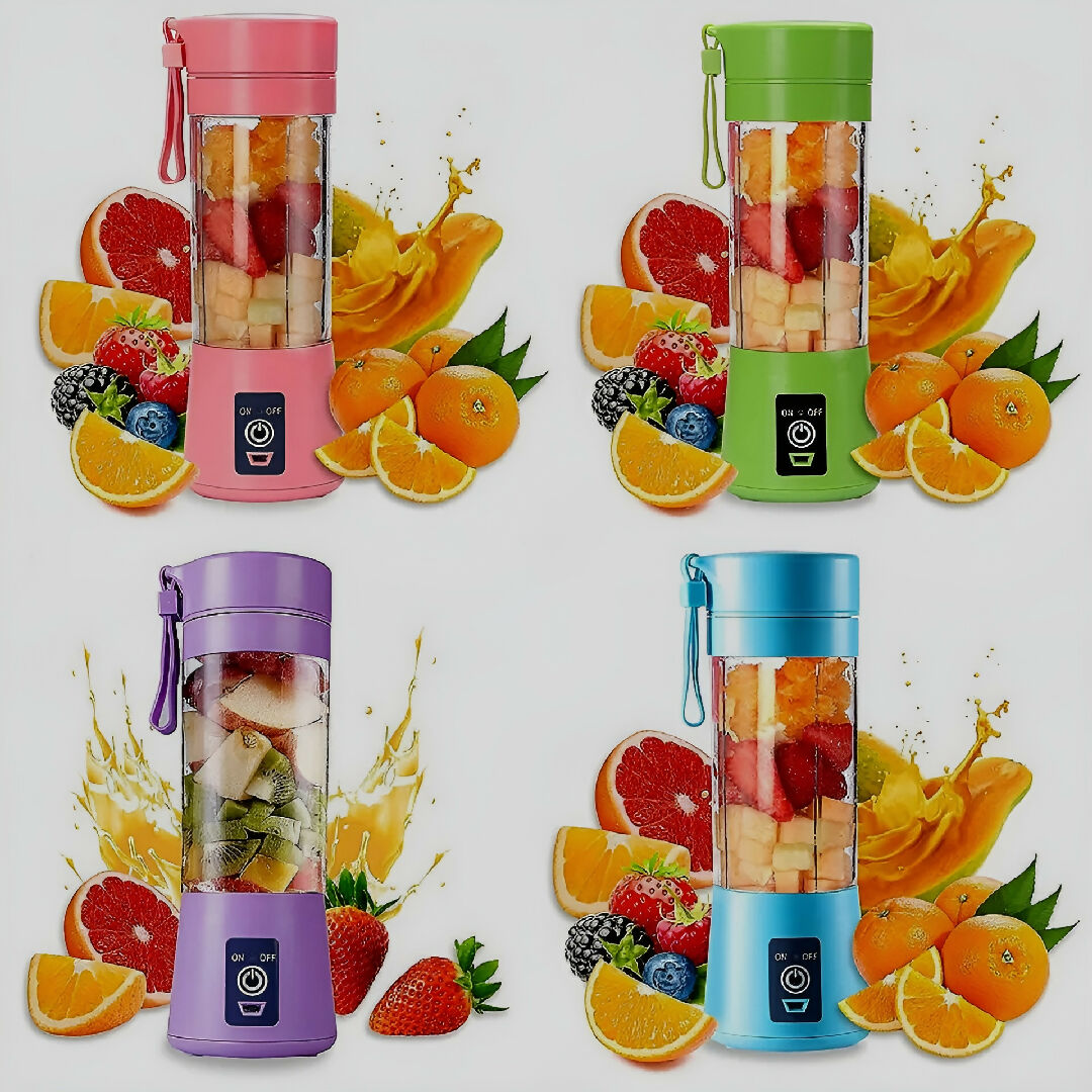 Portable Mini 6 Blade Juicer Blender 380ml Rechargeable Smoothie Cup Random Color