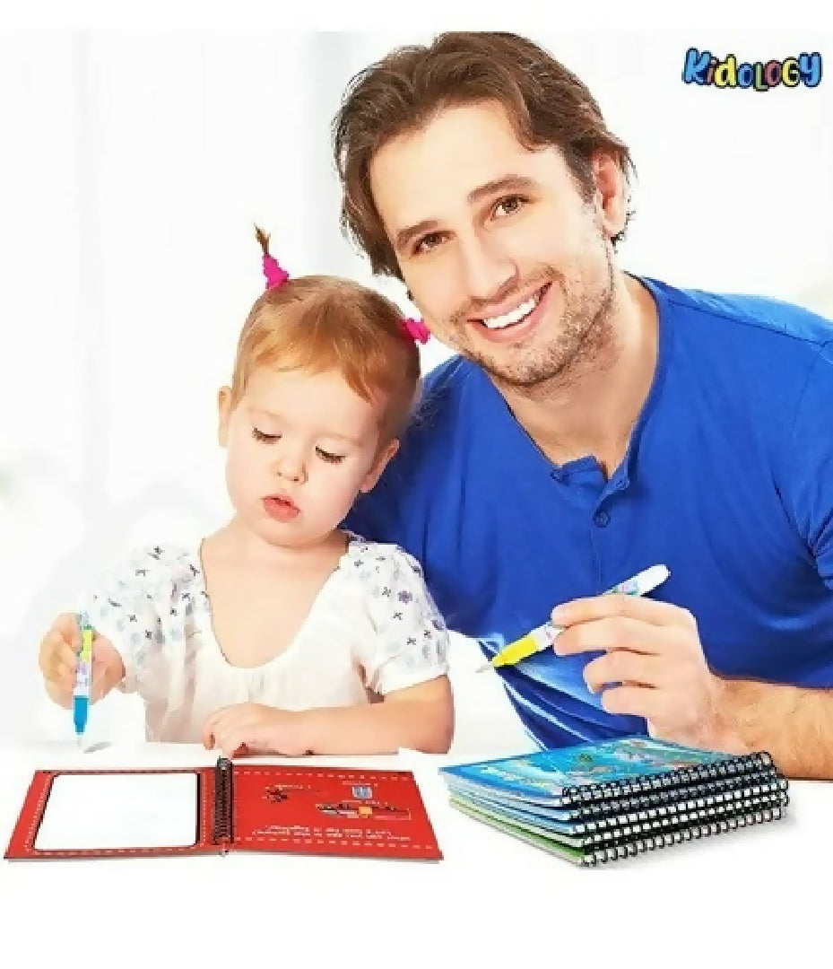 Magic Water Coloring Book for Kids - Reusable Drawing and Painting Fun Random Colors and Designs