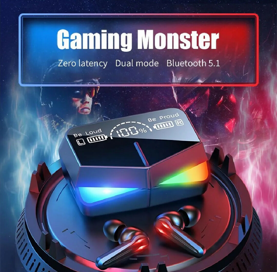 M28 Tws Gaming Wireless Earbuds Type C Led Display Stereo