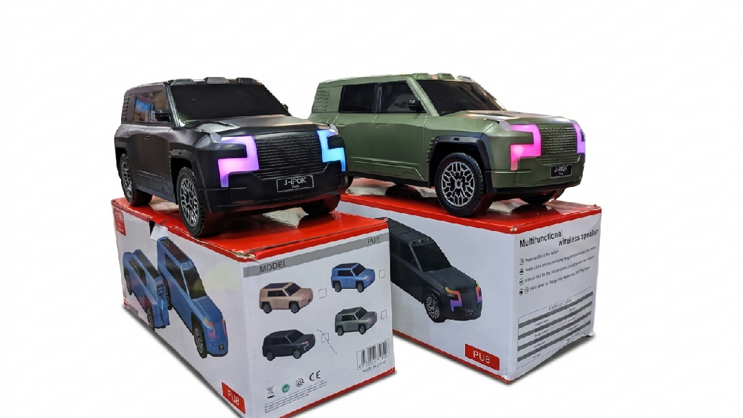 J iPOK PU8 Wireless SUV Car Speaker 10W Super Bass And Multi Color LED Lights