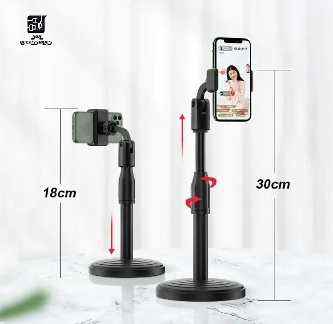 Mobile Phone Desk Stand Height Adjustable Foldable Phone Holder for Video Calls Live Streaming Office