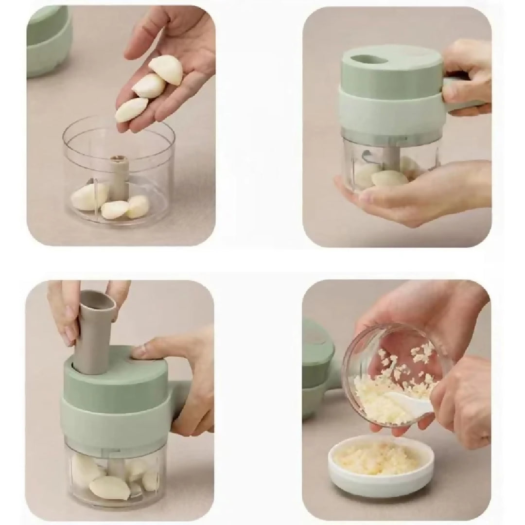 Electric Food Chopper and Vegetable Cutter Multifunctional USB Rechargeable Food Processor Chopping Slicing Grating and Grinding