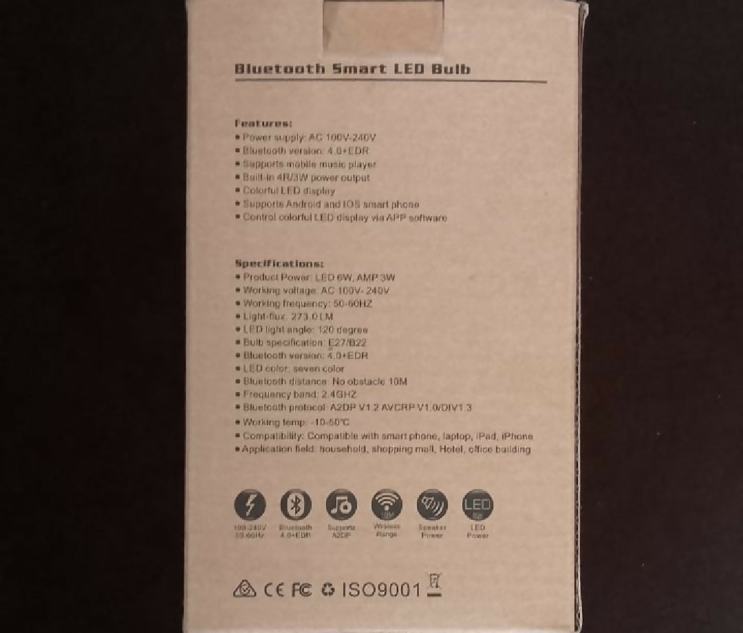 E27 Bluetooth Smart LED Bulb with Speaker with APP Control It