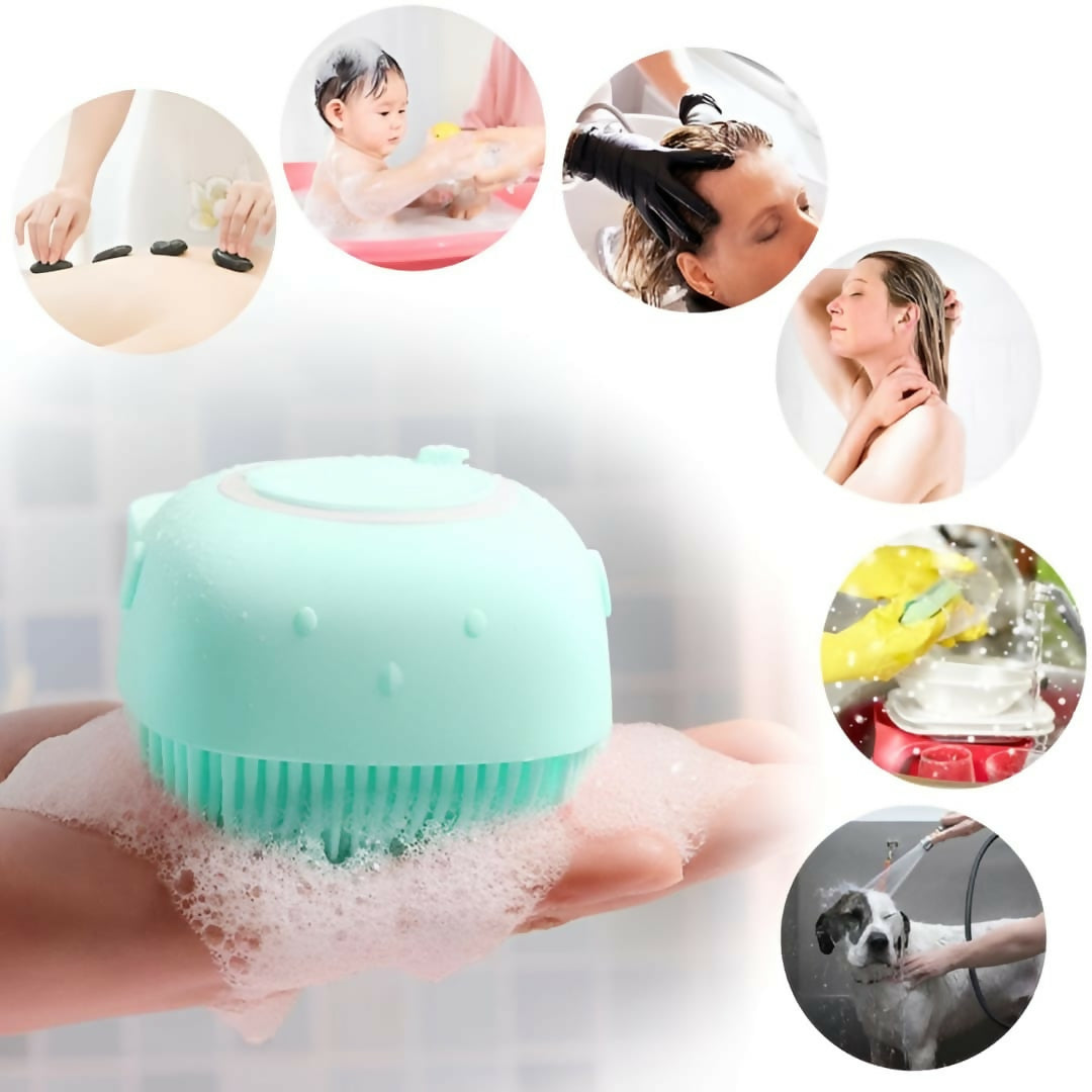 2-in-1 Silicone Bath Brush Back Scrubber Combo Deal Body Massage Bath Brush Silicone Back Scrubber Belt