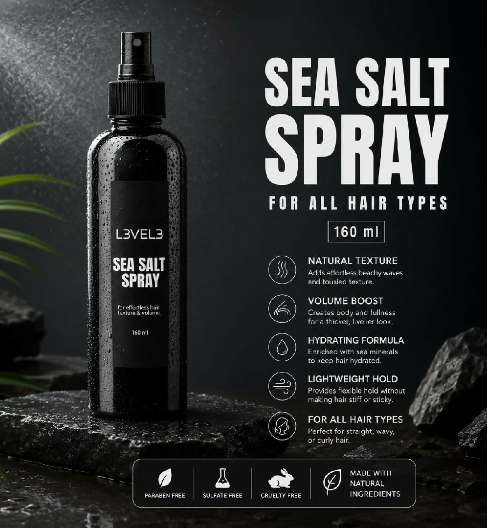 Sea Salt Spray by Vibe Tribe 160ml for Effortless Hair Texture and Volume Hair Styling Spray