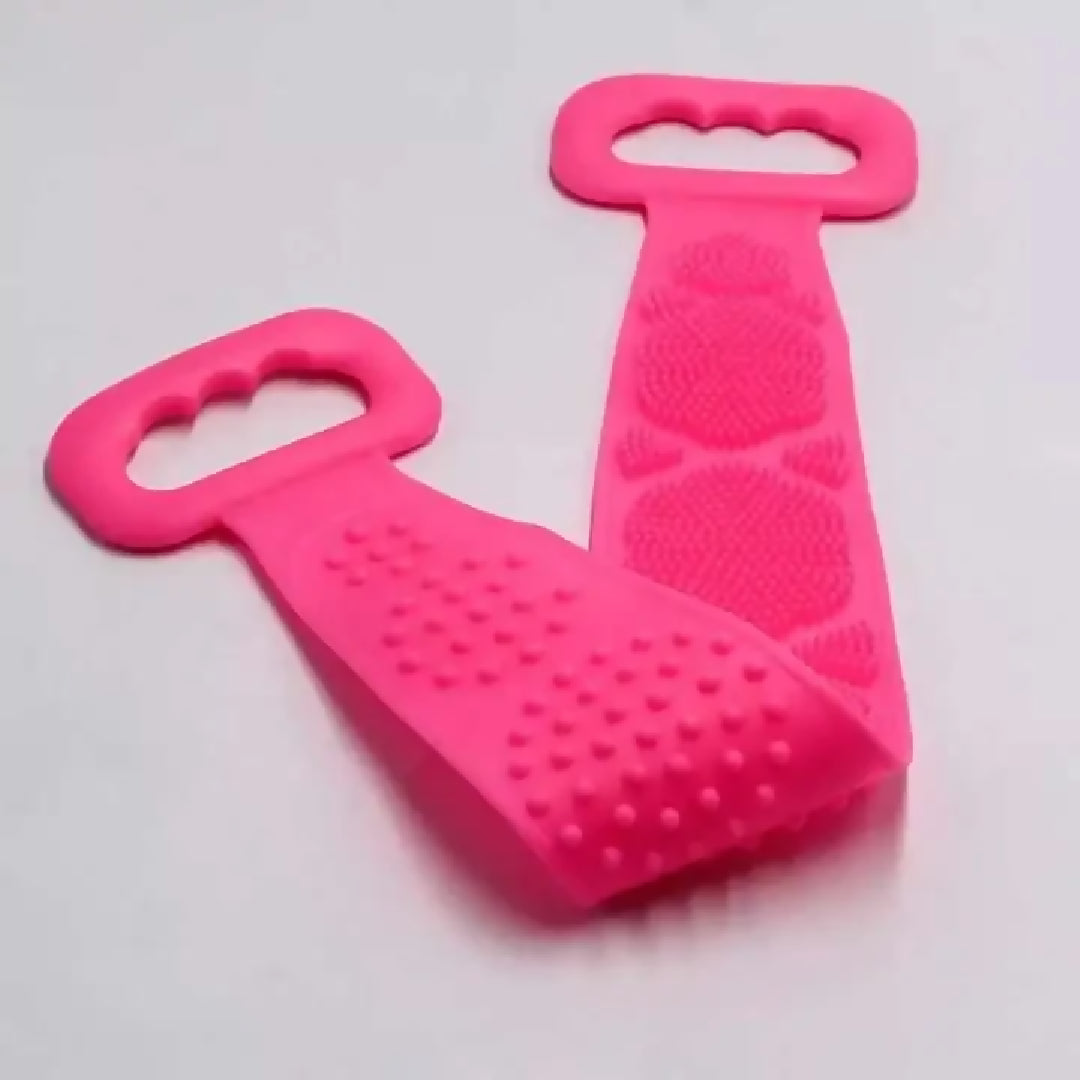 Double Side Bath Towel Scrubber - Random Color - Pack Of 02