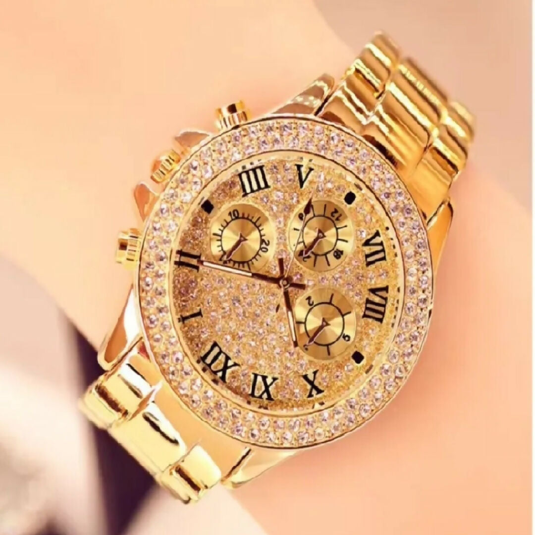 Golden Crystan Roman Dial Watch