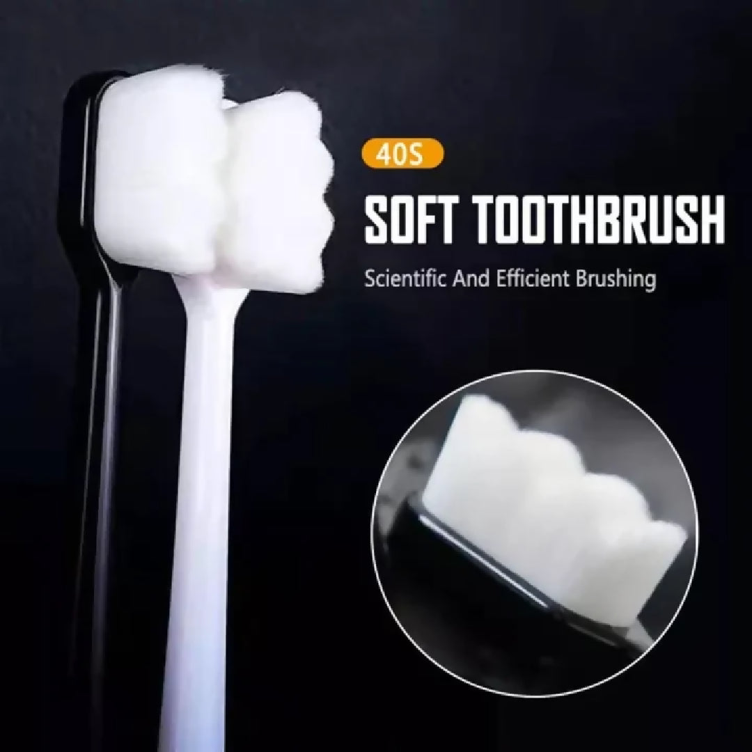 Ultra Fine Soft Toothbrush Nano Bristle Adult Tooth Brush Teeth Deep Cleaning Dental Oral Care Antibacterial Gum Health Hygiene Super Micro Toothbrushes For Sensitive Gums Fiber Thin Hair Whitening Superfine Thick Bristled Cleansing Handle Multicolour