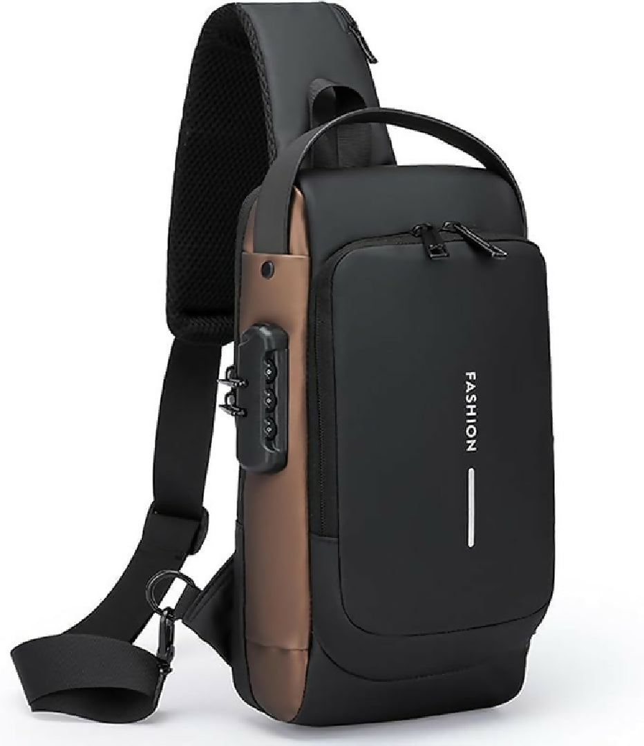Chest Bag Multifunction Crossbody Sport Running Travel Sling Pack Anti theft USB Charge Shoulder Messenger Pack Luxury Brand Men