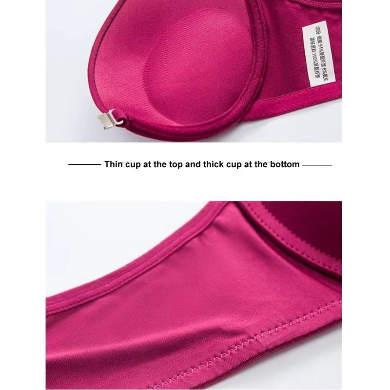 Elegant Butterfly Back Front-Closure Push-Up Bra & Panty Set