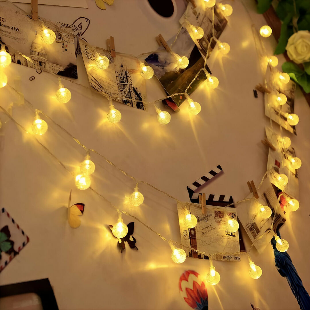 Crystal White Bulb Starry Lights Warm Golden Glow Decorative String Lights