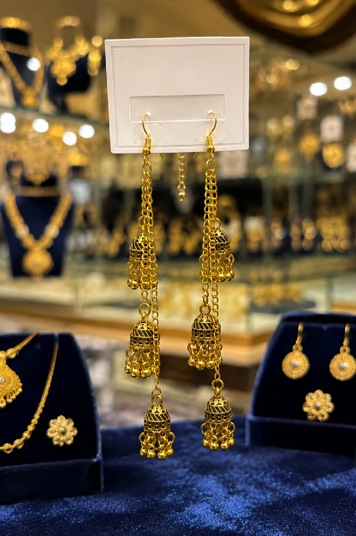 Traditional Long Chain Jhumki Earrings for Women and Girls