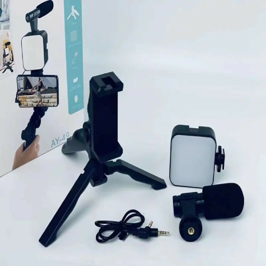 AY 49 Mobile Phone Vlog Selfie Stick Short Video Live Broadcast Fill Light Bracket Video Conference LED Mini Photography Light