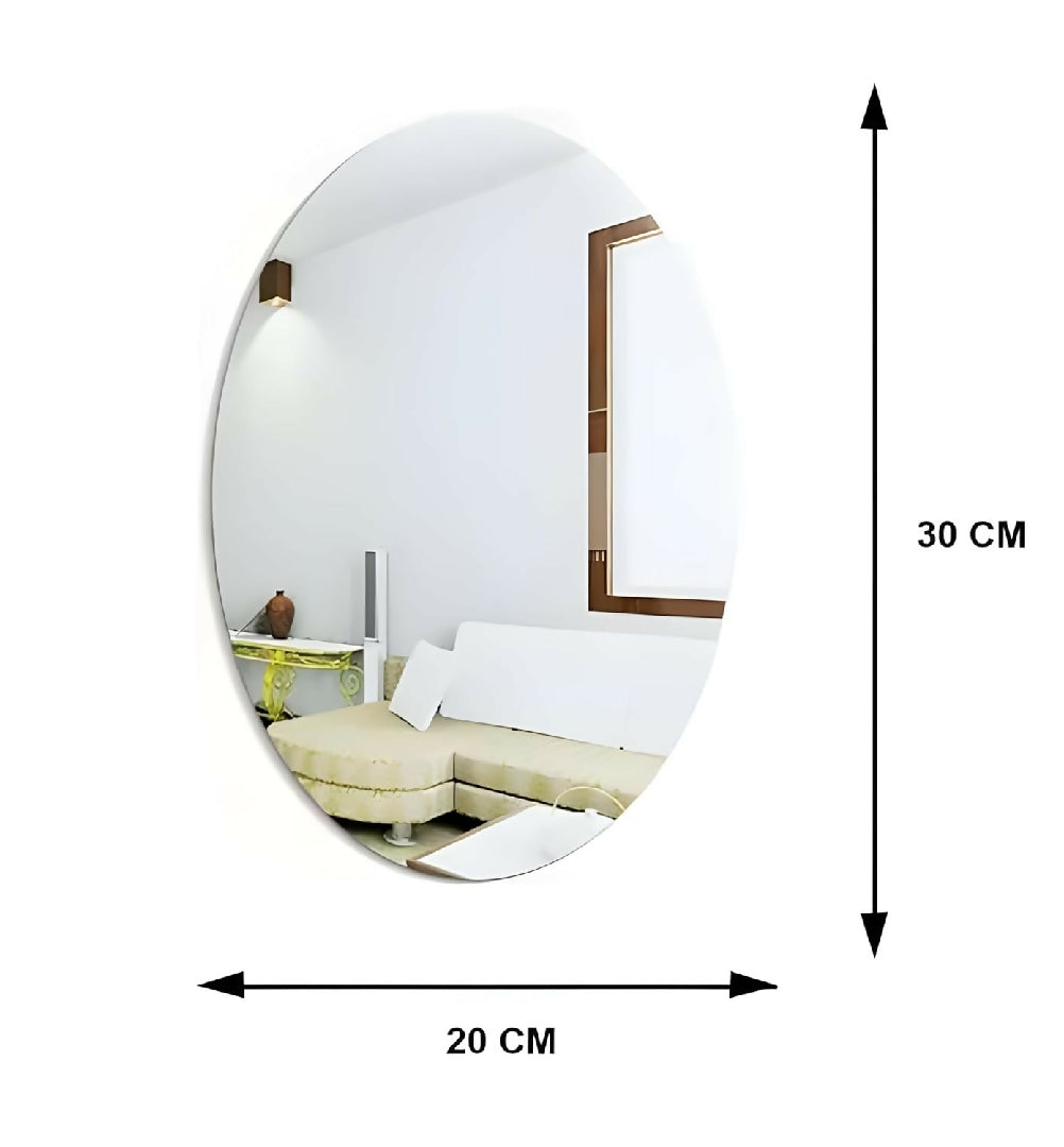 Oval Shape Mirror Wall Sticker Size 11 inch