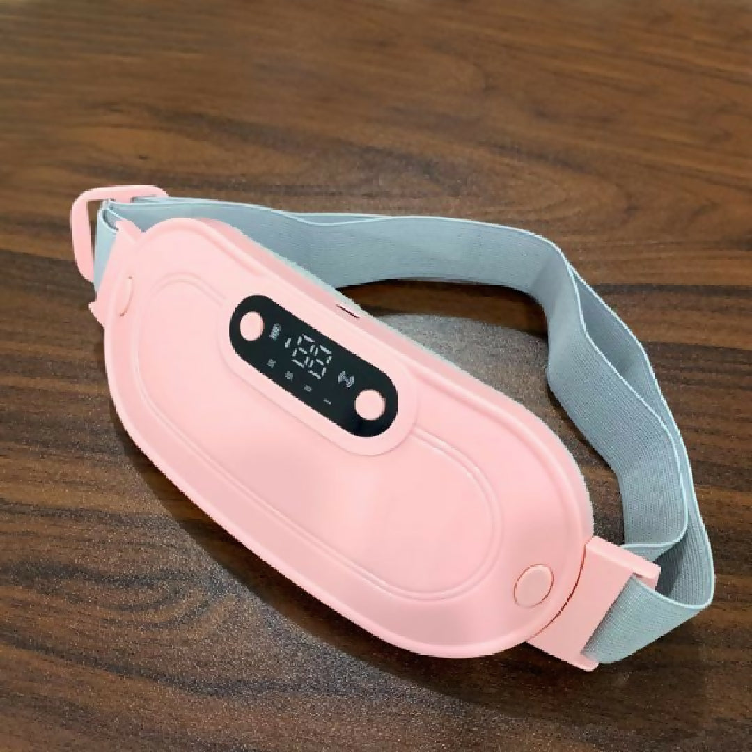 Electric Period Cramp Massager Vibrator Heating Belt for Menstrual Relief Pain Waist Stomach Warming Women
