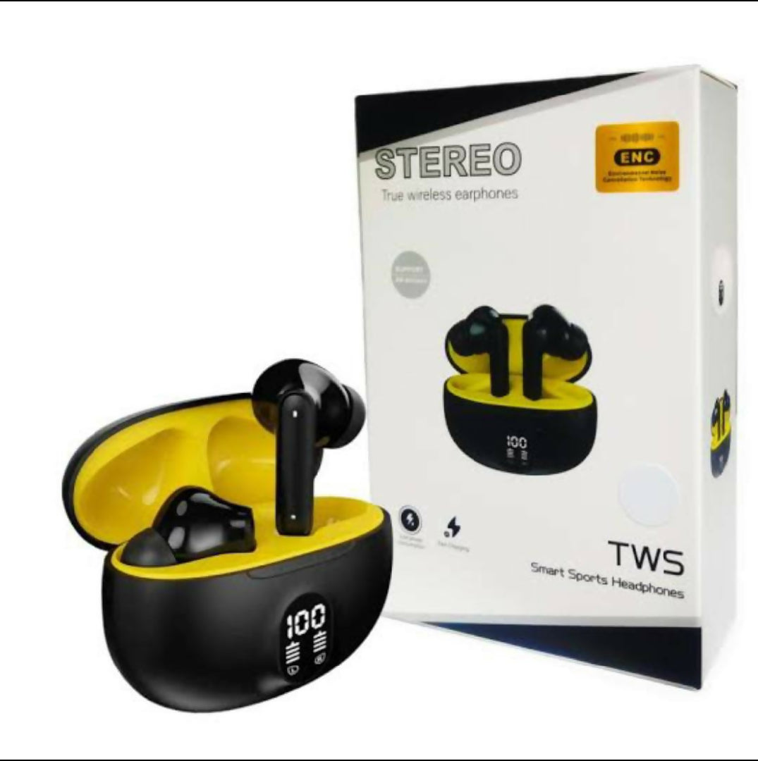 Stereo TWS Wireless Earbuds ENC Smart Sports Bluetooth Earphones with LED Display