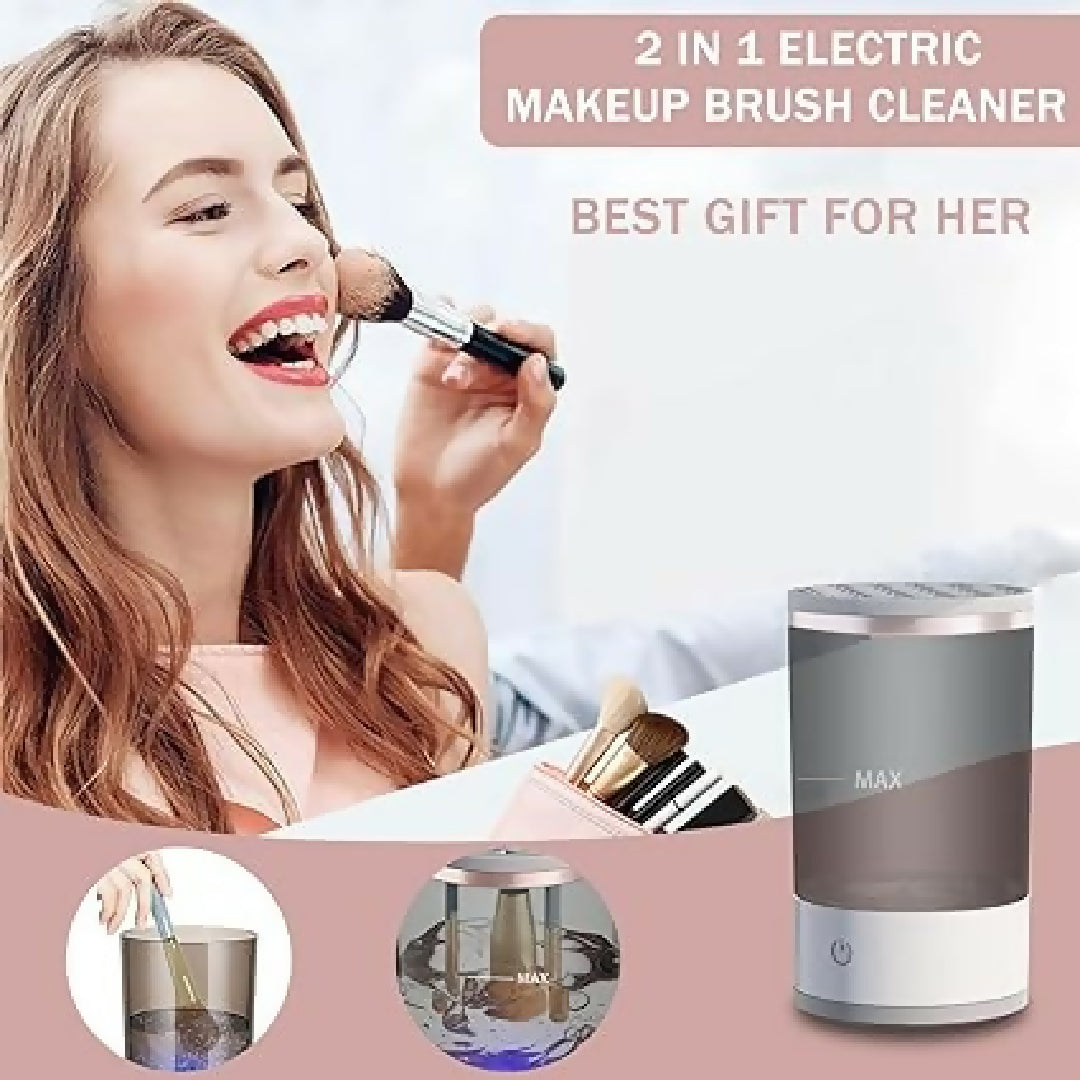 3 In 1 Electric Makeup Brush Cleaner - Automatic Make Up Brush Holder and Cleaner