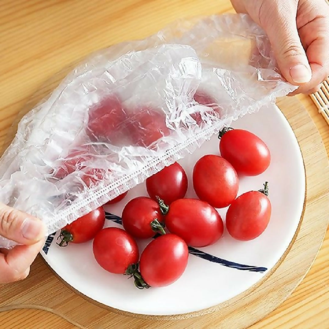 100 Pcs Elastic Food Cover Wrap Reusable Stretch Lids