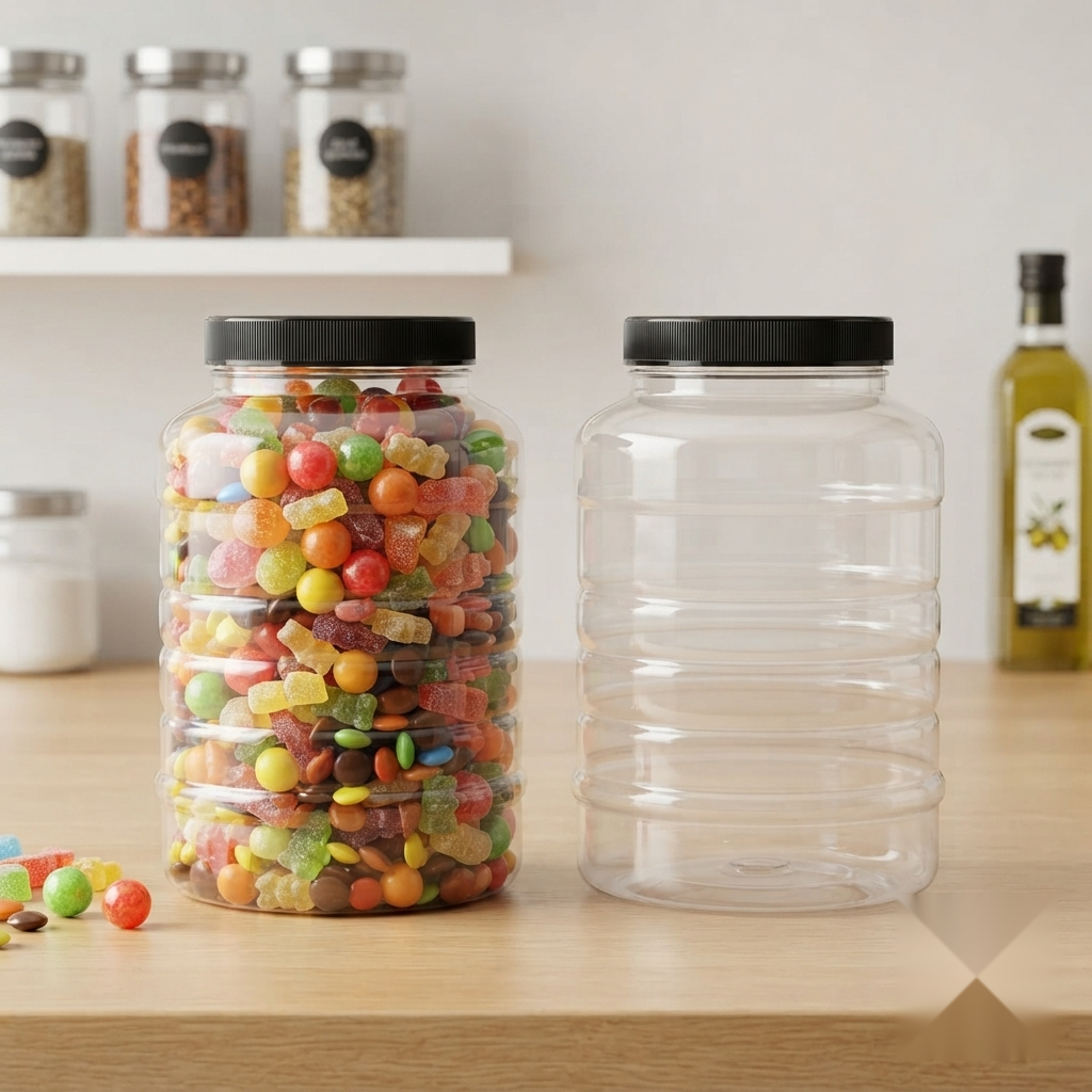 PACK OF 2 MEGA SQUARE JARS 2350ML - BLACK