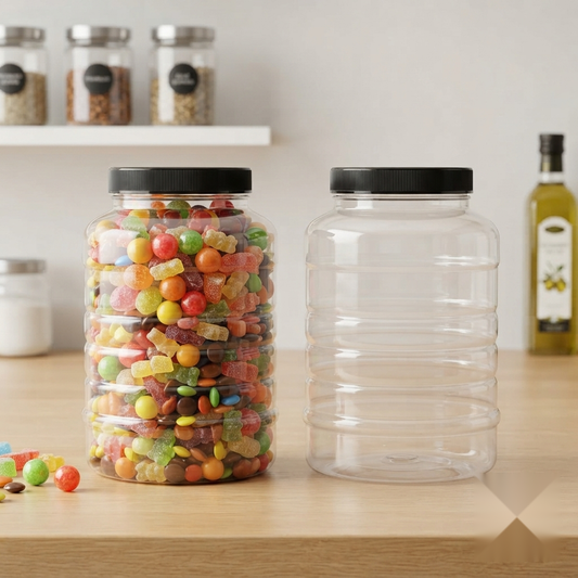 PACK OF 2 MEGA SQUARE JARS 2350ML - BLACK