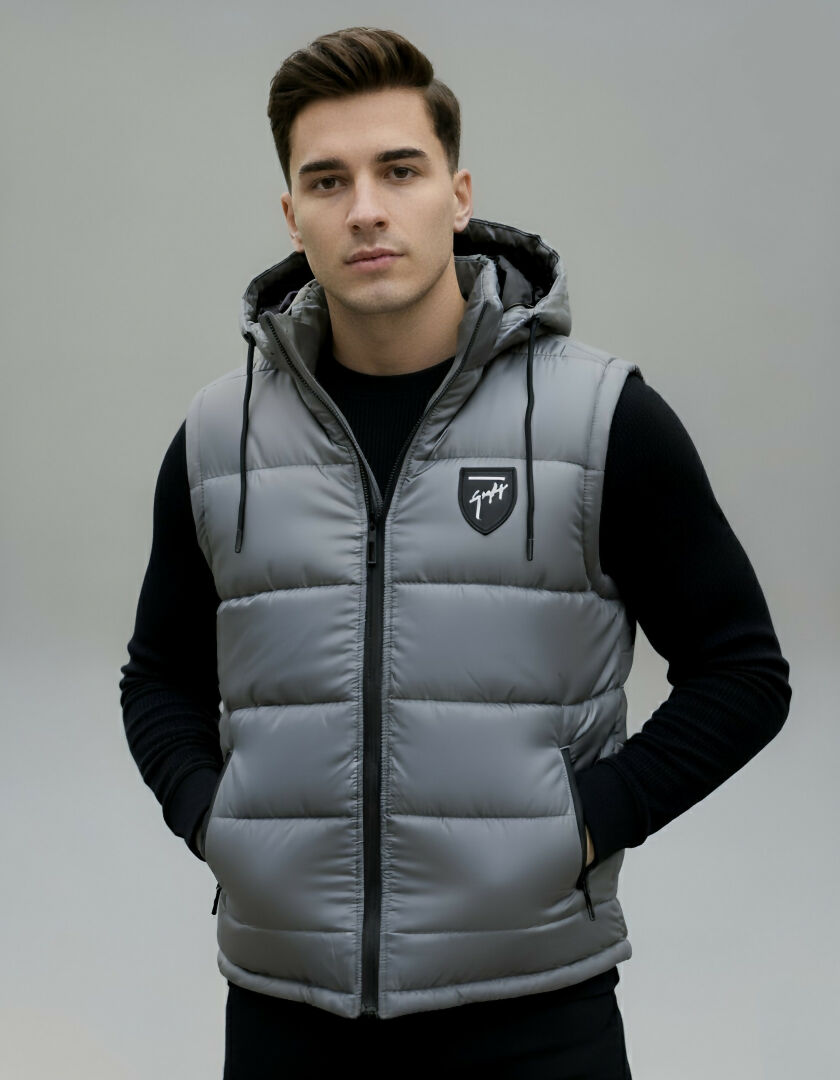 Versatile 2 in 1 Men Puffer Jacket with Detachable Hood