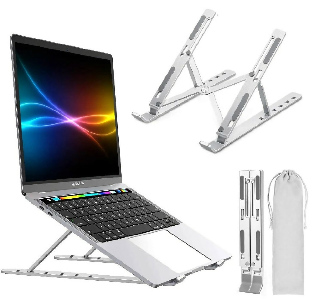 Premium Foldable Aluminum Laptop Stand Adjustable Metal Notebook Stand