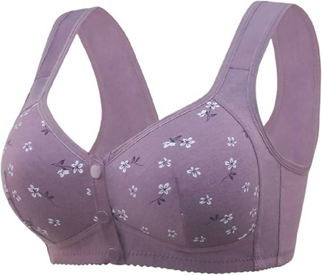 Women Front Open Cotton Bra ull CoNon Padded Full Coverage Soft Support Bra
