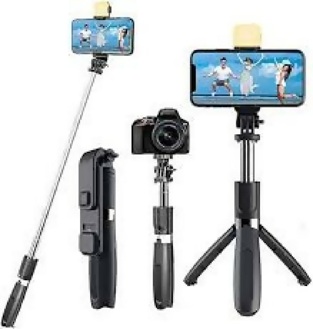 R1s Bluetooth Selfie Sticks with Remote and Selfie Light 3 in 1 Multifunctional Selfie Stick Tripod Stand Mobile Stand Compatible with All Phones 360 Rotation Long Selfie Stick with LED Fill Light