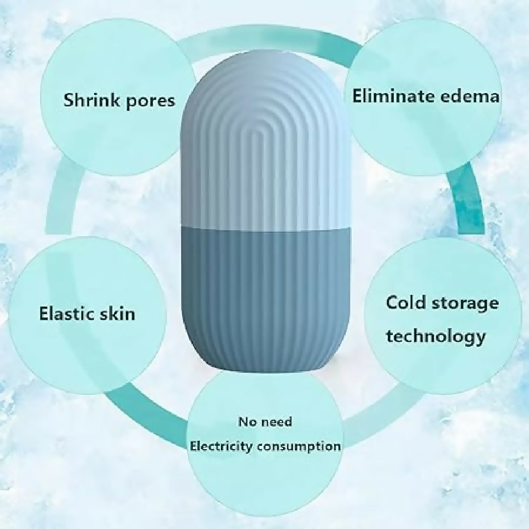 Reusable Facial Ice Roller for Face - Enhance Skin Glow Shrink and Tighten Pores - Random Color
