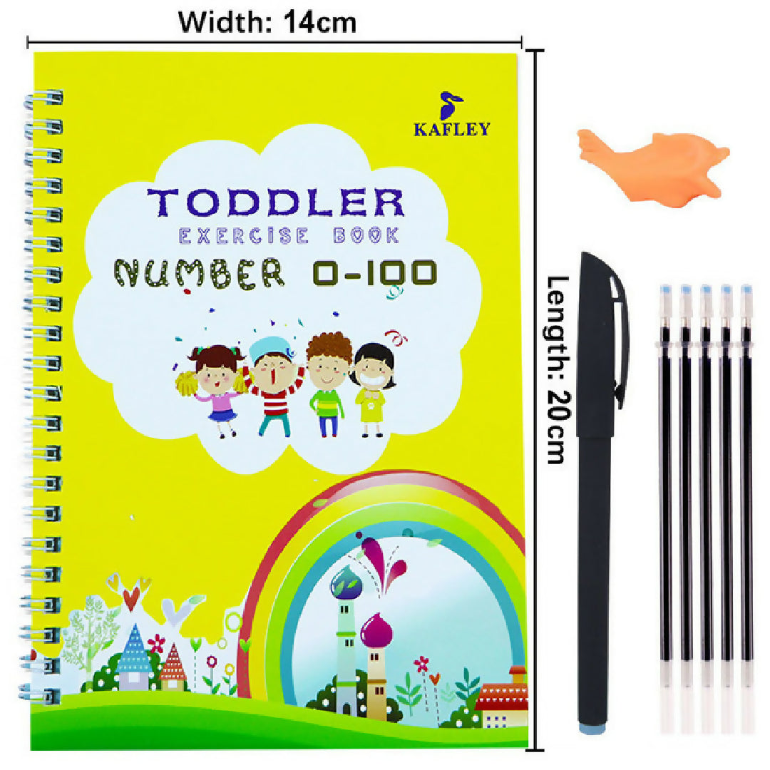 Pack Of 4 Pcs With 10 Refill Copybooks Pen Magic Copy Book Free Wiping Childrens Kid Writing Sticker Practice Copybook For Calligraphy